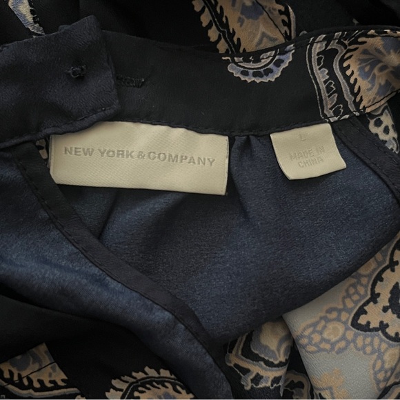 Dressbarn Summer Navy Blue Dress – Size Large - Picture 4 of 8